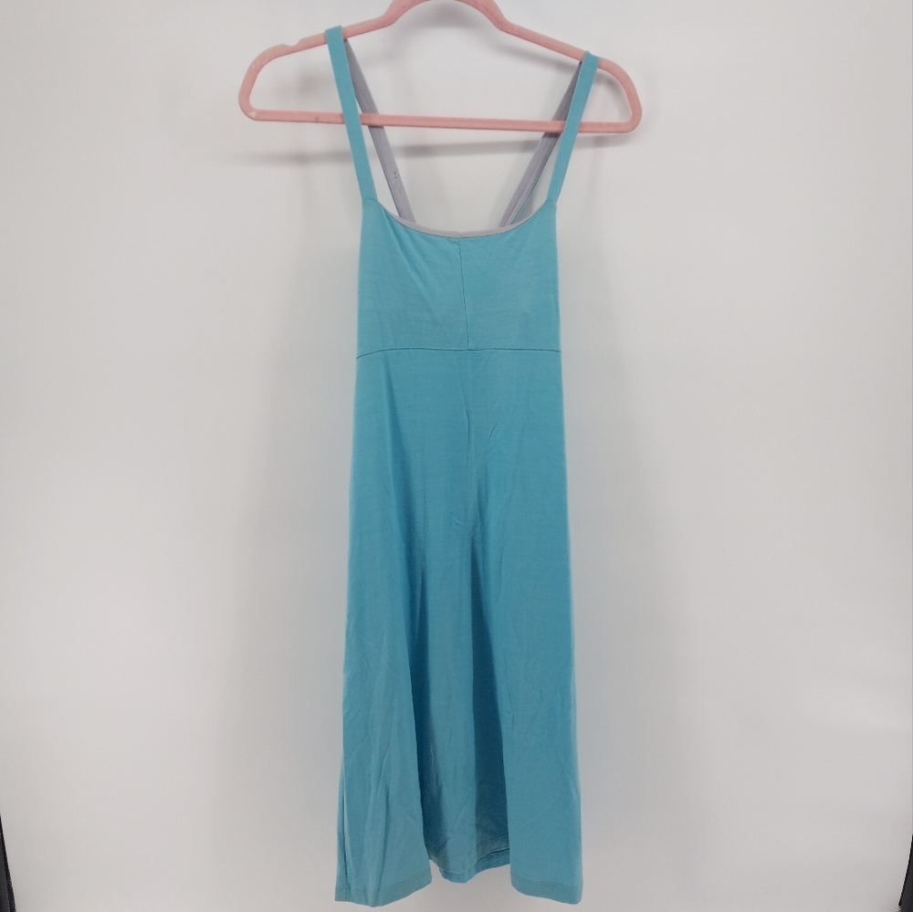 Ibex Wool Sundress with cross back size small Blue
